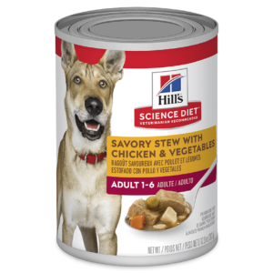 Hill's Science Diet Savoury Stew Chicken & Vegetable Adult Wet Dog Food Cans - 12 x 363g