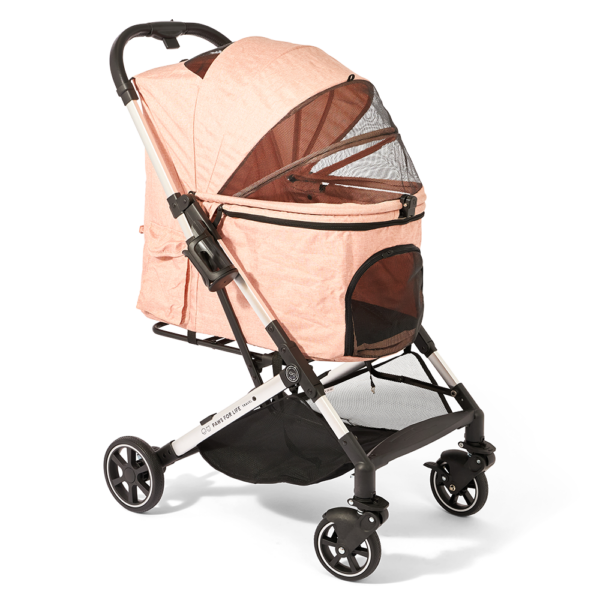 Paws For Life Foldable Pet Stroller Pink For Cats And Dogs – each