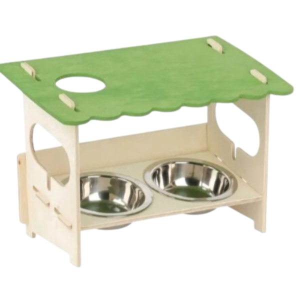 Veggie Patch Snack Bar With Double Bowls For Small Animals – each