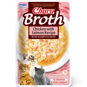 Inaba Churu Broth Chicken With Salmon Recipe Cat Treats - 2 x 40g