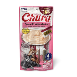 Inaba Churu For Senior Cat 10 Plus Tuna With Salmon Recipe Cat Treats - 4 x 14g