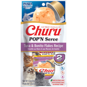 Inaba Churu Pop N Serve Tuna And Bonito Flakes Recipe Cat Treats - 2 x 35g