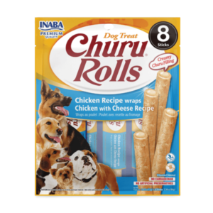 Inaba Churu Roll Chicken Wraps With Cheese Recipe Dog Treat - 8 x 12g