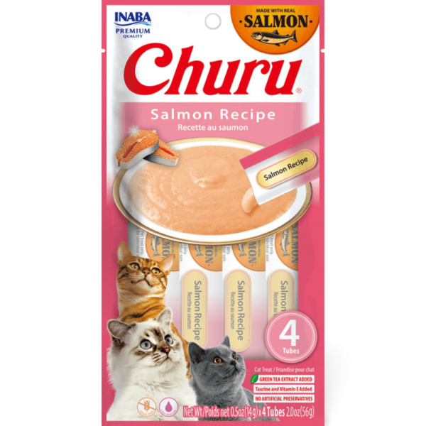 Inaba Churu Salmon Recipe Cat Treats – 4 x 14g