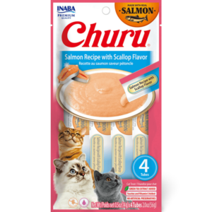 Inaba Churu Salmon With Scallop Recipe Cat Treats - 4 x 14g