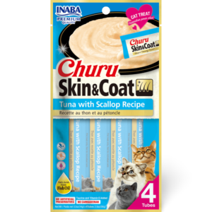 Inaba Churu Skin And Coat Tuna With Scallop Recipe Cat Treat - 4 x 14g