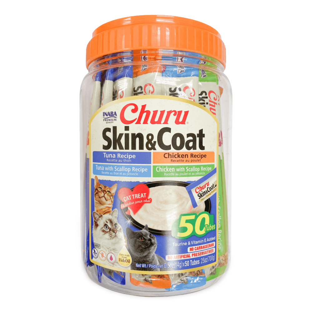 Inaba Churu Skin And Coat Variety Tub Cat Treats - 50 x 14g