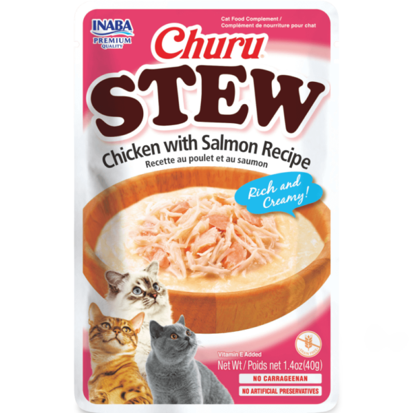 Inaba Churu Stew Chicken With Salmon Recipe Cat Treats – 2 x 40g