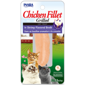 Inaba Grilled Chicken Fillet In Shrimp Broth Cat Treat - 2 x 25g