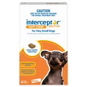Interceptor Spectrum Worming Chews Extra Small Dogs Brown - 6 Pack