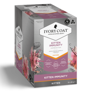 Ivory Coat Raw Health Kitten Immunity Chicken Wet Cat Food Pouch - 12 x 85g