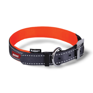 Kazoo Active Dog Collar in Slate and Orange - Small