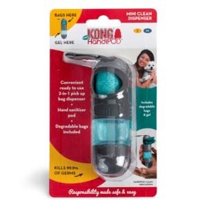 KONG Handipod Mini Clean 2 in 1 Poop Bag and Hand Sanitiser Dispenser - each