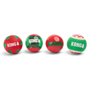 KONG Holiday Occasions Balls Medium Dog Toy - 4 Pack