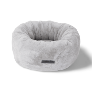 La Doggie Vita Bed Plush Donut Silver - Small
