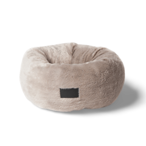 La Doggie Vita Plush Donut Calming Pet Bed in Taupe - Small