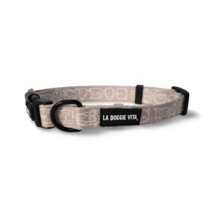 La Doggie Vita Dog Collar in Taupe - Large