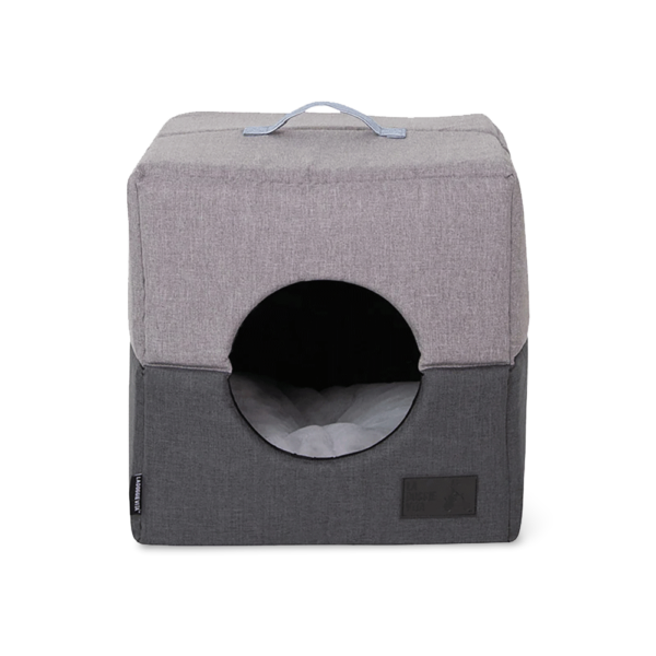 La Doggie Vita Water Resistant Two Tone Cat Cube Charcoal Grey – One Size