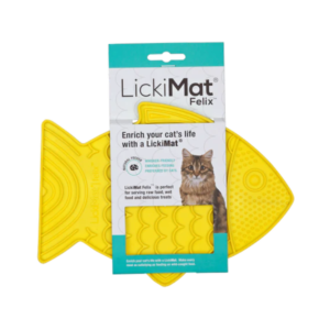 Lickimat Felix Cat Feeding Mat Yellow - 22 x 16cm