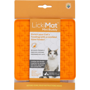 Lickimat Mini Buddy Dog Feeding Mat Orange - 20cm
