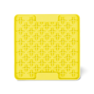 Lickimat Slow Feeder Mini Buddy Yellow Cat Mat - 15x15cm
