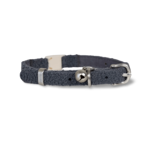 Lilly And Dash Boucle Bell Cat Collar in Charcoal - One Size