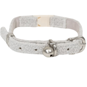 Lilly And Dash Boucle Bell Cat Collar in Cloud - One Size