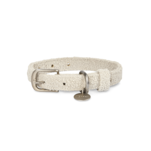 Lilly And Dash Boucle Dog Collar in Cloud Grey - Small