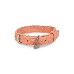 Lilly And Dash Boucle Dog Collar in Terracotta Pink - Small