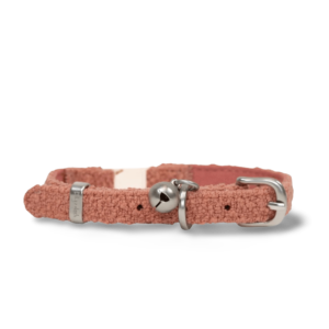 Lilly And Dash Boucle Bell Cat Collar in Terracotta - One Size