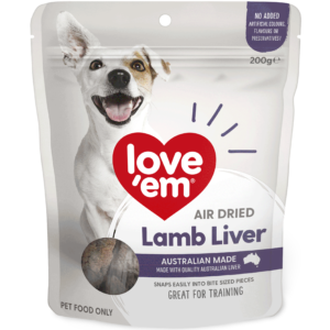 Love Em Air Dried Lamb Liver Dog Treats - 200g