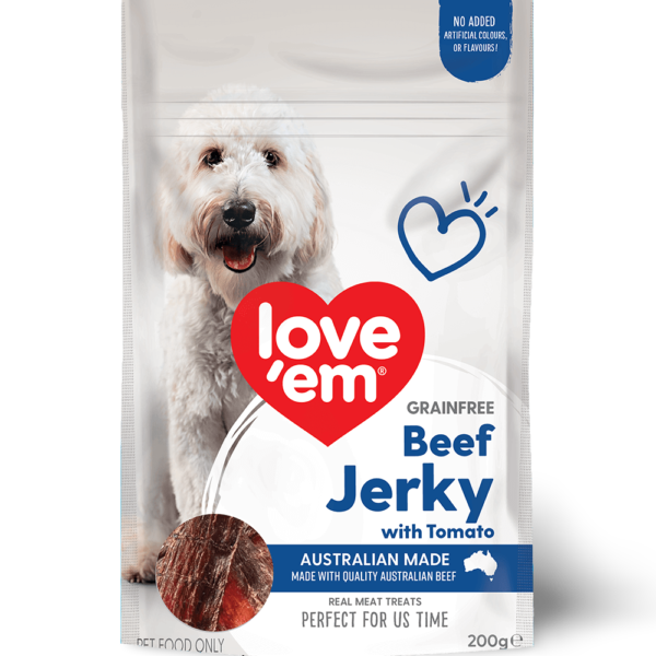 Love Em Beef and Tomato Jerky Dog Treats