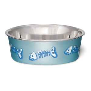 Loving Pets Bella Dishwasher Safe Dog Bowl Fish Blue - X Small