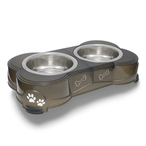 Loving Pets Dolce Double Diner Espresso Dishwasher Safe Dog Bowl - 1L