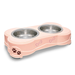Loving Pets Dolce Double Diner Dog Bowl Paparazzi Pink - 500mL