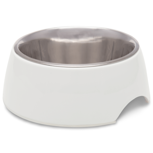 Loving Pets Retro Non Slip Dog Bowl Ice White
