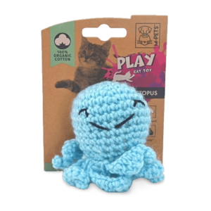 M Pets Octupus Plush Cat Toy Blue - One Size