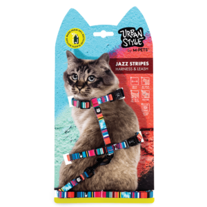 M Pets Urban Style Jazz Stripes Cat Harness & Lead Set - One Size