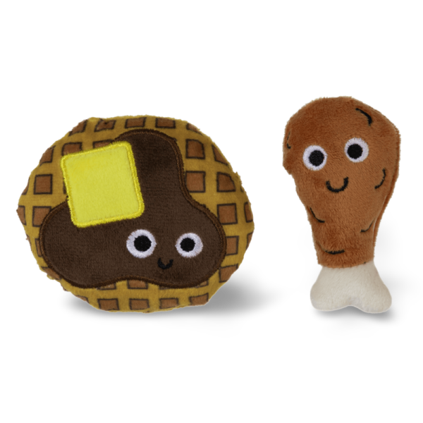 Mad Cat Chicken And Waffles Plush 2 Pack Cat Toy – One Size