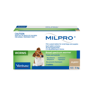 Milpro Worm Tablets For Small Dogs & Puppies - 2 Pack