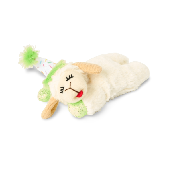 Multipet Birthday Lambchop Green Plush Cat Toy – One Size