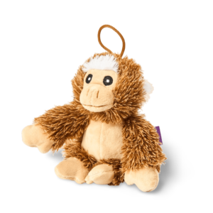 Multipet Mini Bark Buddies Plush Brown Monkey Dog Toy - One Size