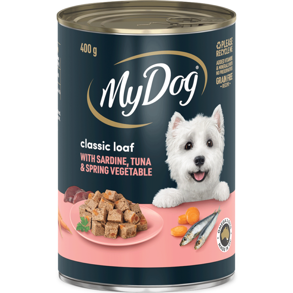 My Dog Sardine, Tuna and Spring Vegetable Adult Wet Dog Food Can – 24 x 400g