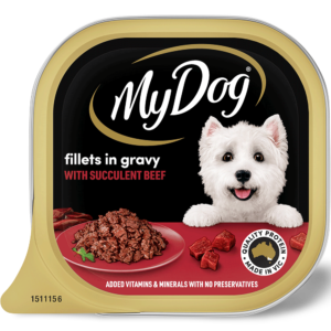My Dog Fillets in Gravy with Succulent Beef Adult Wet Dog Food Tray - 12 x 100g