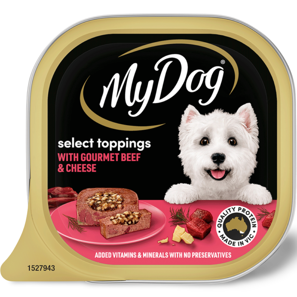 My Dog Gourmet Beef with Cheese Adult Wet Dog Food Trays – 12 x 100g