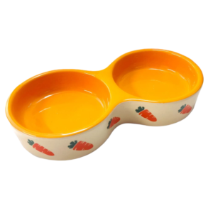 Nature Island Carrot Themed Small Animal Double Dish - each