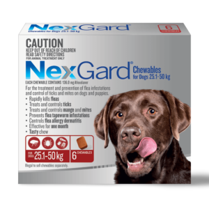 Nexgard For Large Dogs Flea & Tick Chews 25.1 - 50kg - 6 Pack