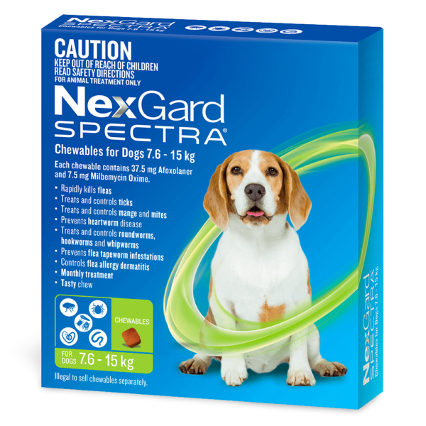 Nexgard Spectra Chews for Medium Dogs 7.6-15kg