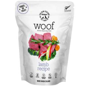 The New Zealand Natural Woof Lamb Freeze Dried Dog Bites Travel Treat - 50g