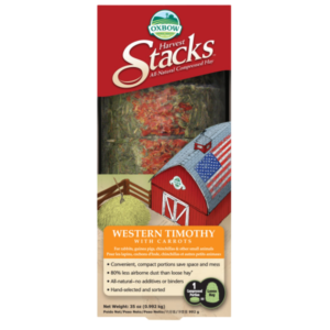 Oxbow Harvest Stacks Western Timothy Hay With Carrot For Small Animals - 1kg